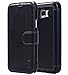 E LV Case for Galaxy S6 Active - Slim Case Cover PU Leather Flip Folio Wallet Case Cover for Samsung Galaxy S6 Active - Dark Blue/Black