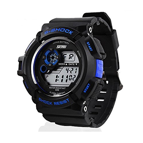 Readeel Men Military Sports Watches LED Digital Watch Quartz Watch, Blue