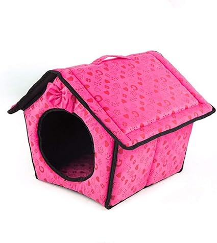 pink plastic dog bed