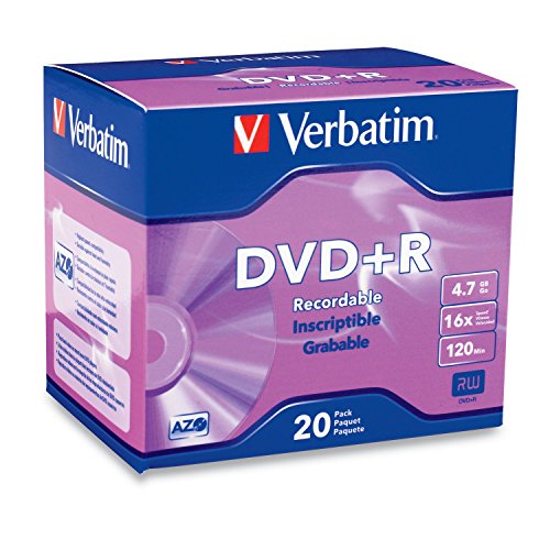 Verbatim DVD+R 4.7GB 16x AZO Recordable Media Disc - 20 Disc Slim Case - Thumbnail 6