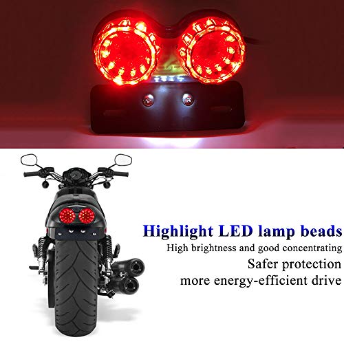 Sidaqi Motorcycle Tail Light 40W 40-LED Dual Brake Light Integrated Turn Signal & Driving Light With License Plate… - Image 6