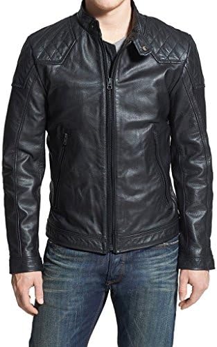 New Leather Motorcycle Cowhide Jacket Slim Fit Coat LTC522 - XXL