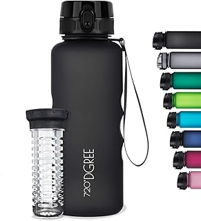 720°DGREE Trinkflasche “uberBottle“ softTouch +Früchtebehälter - 1,5L - BPA-Frei - Wasserflasche für Sport, Fitness, Outdoor, Wandern - Große Sportflasche aus Tritan - Leicht, Bruchsicher, Nachhaltig
