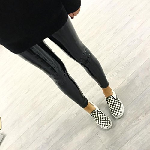 Reflective Stitching Women's Hips Dancing Climbing Sports High Waist Yoga Pants Tummy Control Workout Gym Running Stretch Leggings (L) - Thumbnail 3