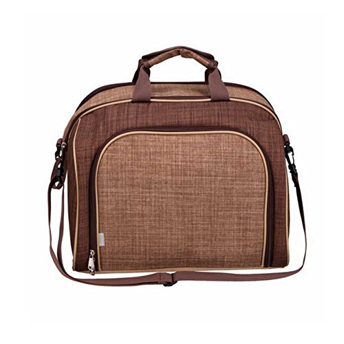 Oops Style Picnic Basket Tote Bag Wine Cooler for 4 Person With Cutlery Set, Cooler Compartment, Detachable Bottle/Wine Holder, Plates - Thumbnail 2