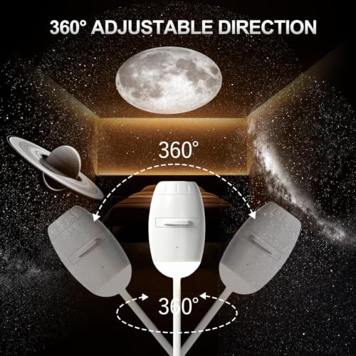 2 in 1 USB Galaxy Star Projector Light with 3 Projection Films,Adjustable Focus,Ambient Night Lights for Room/Car Roof, 360° Adjustable Car Interior Atmosphere Projection Lamp