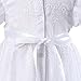Baby Girls Newborn Christening Embroidered Gown Dress Outfit with Headband,0-12M