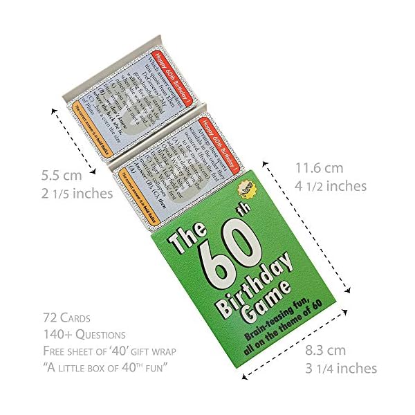 The 60th Birthday Game: a fun gift or present specially for people turning sixty. Also works as an amusing little 60th…