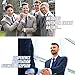 Bundle Monster Mens Skinny Tie Package, Slim Thin Necktie 4pc Set, for Men's Suit Accessories and Business Attire, Complete Set Kit for Weddings, Graduation, Father's Day and Holidays - Dark Blue