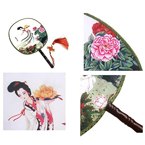 Attractive Chinese Round Fan Classical Dancing Dan With Beautiful Pattern, #18