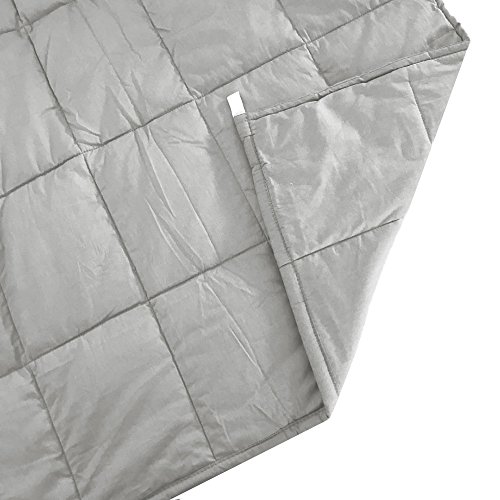 Weighted Idea Autism Weighted Blanket (48''x78'', 12 lbs for 100-140lbs individuals, Light Grey, Queen Size) for Adult Woman and Man - Occupational Therapy for Anxiety, Insomnia, Agitation, Autism