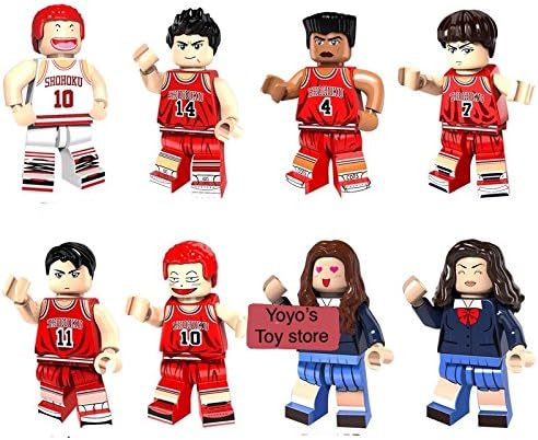 XINH Custom 8 pcs Japanese cartoon anime manga Slam Dunk comic minifigures Sakuragi Rukawa Akagi