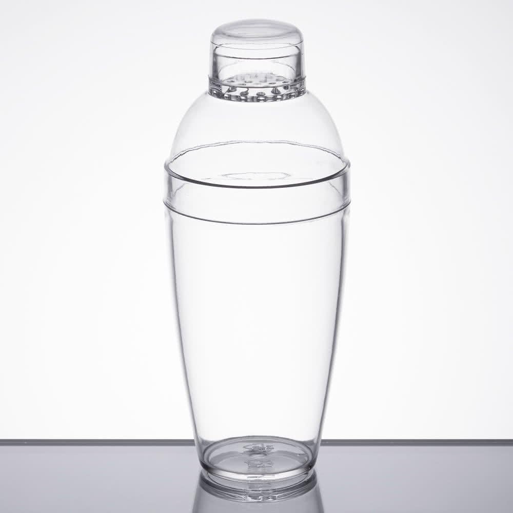 Heavy Duty Plastic Cocktail Shaker - Clear - 14oz (400ml)