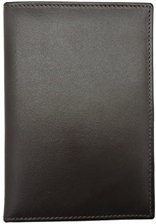 RFID Blocking Genuine Leather Passport Holder Cow Hide Wallet Cover Case for travel (Brown)