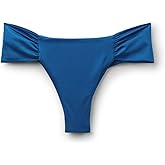 CALZEDONIA Shiny Satin Draped Brazilian Swimsuit Bottom