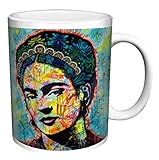 FRIDA KAHLO BY Dean Russo Modern Ceramic Gift Coffee Tea Cocoa (11 OZ C HANDLE CERAMIC MUG) (11 OZ C-HANDLE MUG)