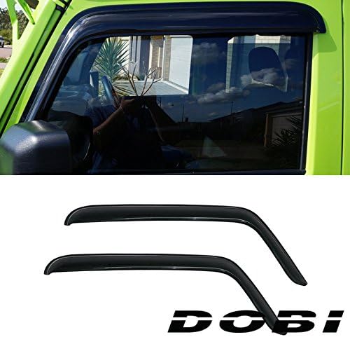 2pcs Side Window Deflectors Window Visors for 07-16 Wrangler JK 2-Door Smoke Visor Sun/Rain Guard