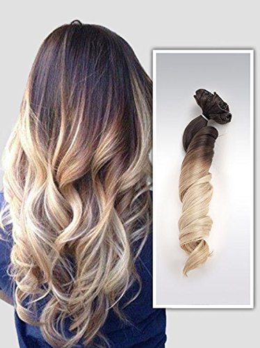 20 inches full head ombre dip dyed loose curls wavy cur…