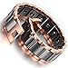 Mens Tungsten Bracelet, Black, Rose Gold,7.87