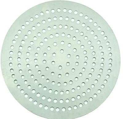 Winco APZP-10SP, 10-Inch Super-Perforated Aluminum Pizza Disk with 164 Holes, Pizza Screen Crisper