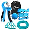 KUYOU-Handtrainer-Fingertrainer-mit-Zaehlfunktion-Grip-Trainer-5er-Set-Unterarmtrainer-5-60kg-Fingerdehner-Finger-Trainingsgeraet-Stressabbau-Griffkugel-Trainingsring-Fingerdehner