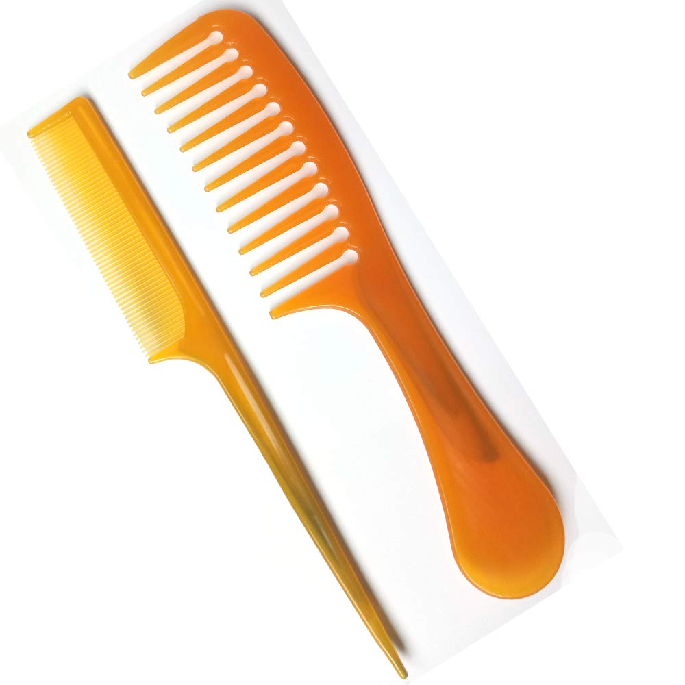 Wide Tooth Comb hair comb Detangling Hair Brush, Paddle Hair Comb, Care Handgrip Comb-Best Styling Comb (Orange yellow) : Beauty