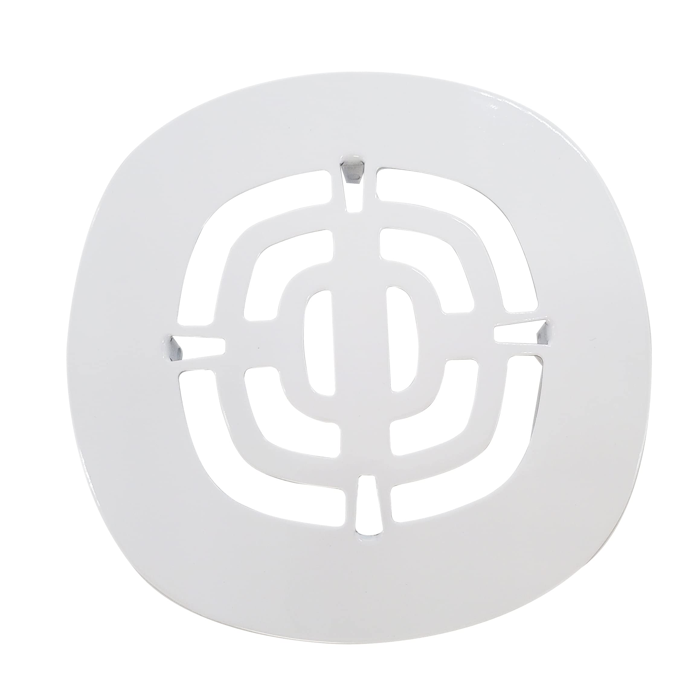 Westbrass D316-100-50 4-1/2" OD Brass Snap-in Shower Strainer Grid Drain Cover, Powder Coat White (100-Pack) Image