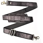 Leather Shoulder Strap 60" Adjustable with Brass Hook, Replacement Strap with Padded Comfort & Durable Metal Briefcase Messenger Shoulder Duffel Handbag Tote Bag