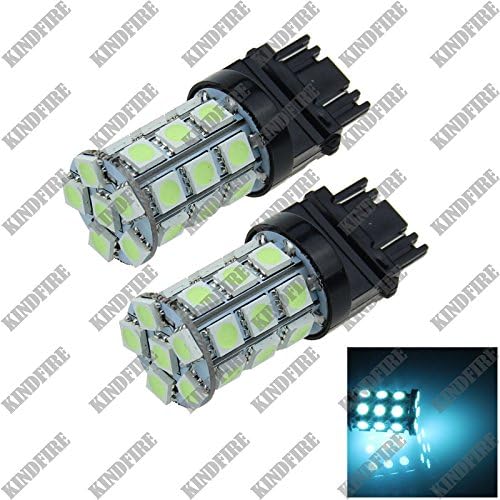 Kindfire 2pcs 3156 3157 27-SMD 5050 LED Turn Signal Rear Light Brake Bulb Lamp F004(6 Color) (Ice Blue)