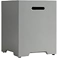 HOMPUS Propane Tank Cover Table 16 inch for Fire Table, 20lb Gallon Gas Tank Cover, Hideaway Concrete Grill Tank Table, MgO Tank Storage Box, Outdoor Side Table for Fire Pit, Patio, River Pebble Grey