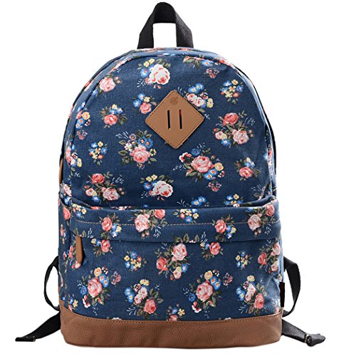 School Bookbags for Girls, Floral Backpack College Bags Women Daypack by Veenajo