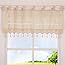Oggi Gettysburg Mantovana Per Tendaggio In Cotone Uncinetto 50,8 Cm - Ecru Con Nappe E Perline In Legno