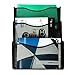 YIMU Mesh Collection Letter-Size Pocket Holder Metal Wall Mount File Organizer for Home/Office, 3 Pack, Black