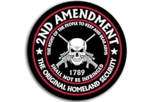 AMERICAN VINYL Black Round 2nd Amendment The Original Homeland Security - The Right to Keep and Bear Arms Sticker (Vinyl Decal Gun Ammo (3 inch)