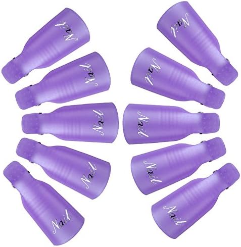 10PCS Plastic Nail Art Soak Off Cap Clip UV Gel Polish Remover Nail Art Tips Clamp Wrap Cleansing Removal Caps