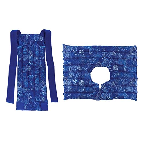 Set of Upper Body + Spine & Back Pack - Microwavable Heating Pads for Neck, Shoulder, Back, Abdominal Pain & Stress Relief by Nature Creation (Blue Flowers)