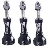 Smatree 3pcs Long Alumunium Thumbscrew for Gopro Session, Hero 5/4/3+/3/2/1, (Black)