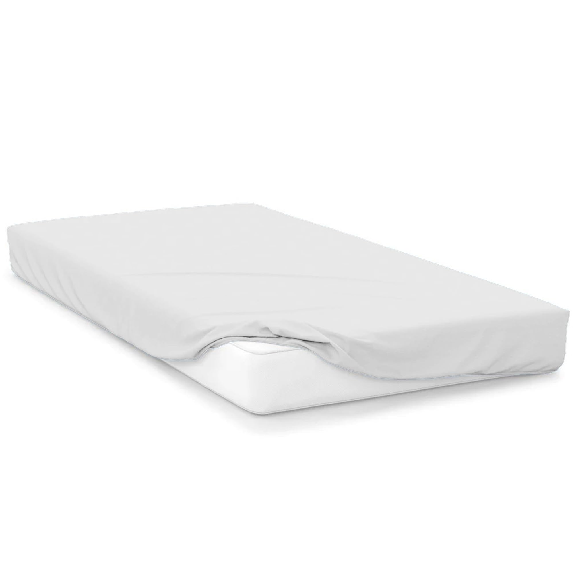 Oxford Homeware King Size Fitted Sheets - 40cm Extra Deep Brushed Microfiber 1800 Easy Care Fade & Shrinkage Resistant Elastic White Bed Sheets for Bedroom Decor, (152 x 200 cm) — image 1