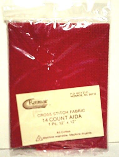 Raymar Cross Stitch Fabric 14 Count Aida - Christmas Red