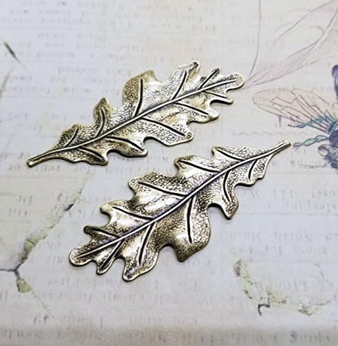 Medium Oxidized Brass Oak Leaf Stampings (2) - BOS2988