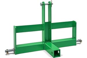 JoanKaren 3 Point Tractor Trailer Hitch Receiver, 2" Square Category 1 Tow Drawbar Adapter, Universal Towing Hook Compatible 