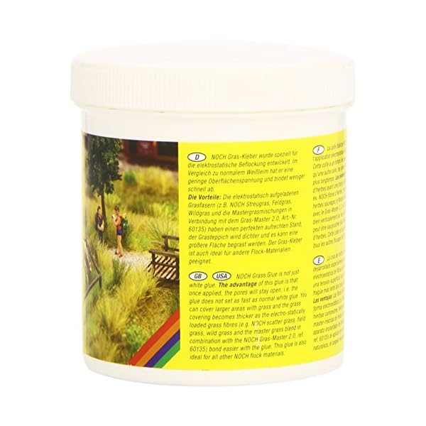 NOCHÂ® Gras- Kleber/elektrostatische Begrasung/Grasleim fÃ¼r statische Grasfasern/alle Spurweiten/realistische Beflockung/geeignet fÃ¼r Gras-Master / 250 g Dose/DIY – Bild 3