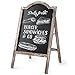 MyGift Large Rustic Torched Wood A-Frame Sidewalk Chalkboard Sign