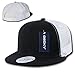 DECKY 6 Panel Flat Bill Trucker Cap, Black/White