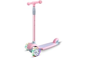 67i Scooter for Kids 3 Wheel Scooter Kids Kick Scooter for Toddler Girls Boys Scooter with Adjustable Height and Light-Up Wheels Scooter for Children Ages 3-12