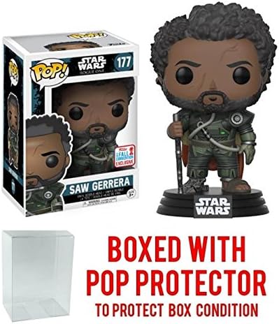 Saw Gerrera Star Wars Funko POP! #217 (Fall Convention Exclusive) + Pop Protector