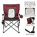 PORTAL Camping Chair Folding Portable Quad Mesh Back with Cup Holder Pocket and Hard Armrest, Supports 300 lbsthumb 3