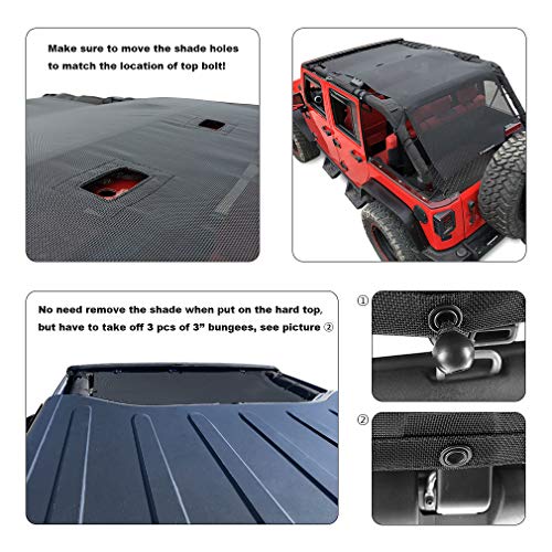 Shadeidea Sunshade for Jeep Wrangler JK Unlimited Sun Shade JKU 4 Door