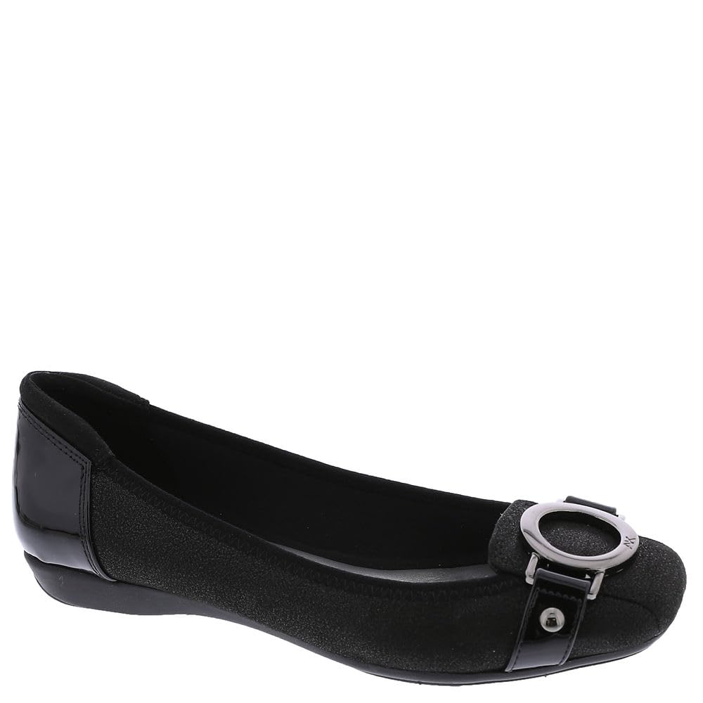 Anne Klein Women's Umeko Ballet Flat, Black Multi Fabric, 7.5 W US Image Anne Klein Women's Umeko Ballet Flat, Black Multi Fabric, 7.5 W US Image