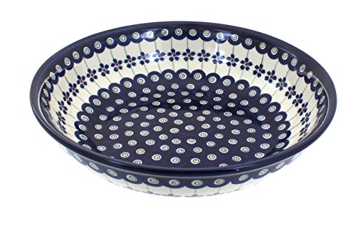 Click Here to See More Images Polish Pottery Flowering Peacock Pasta Dish